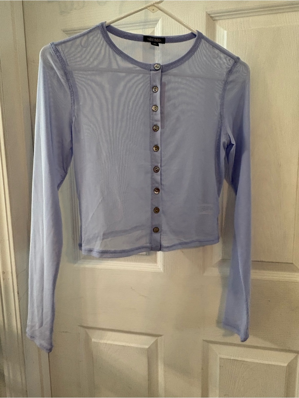 Target Lavender Sheer Long-Sleeve Button Cardigan